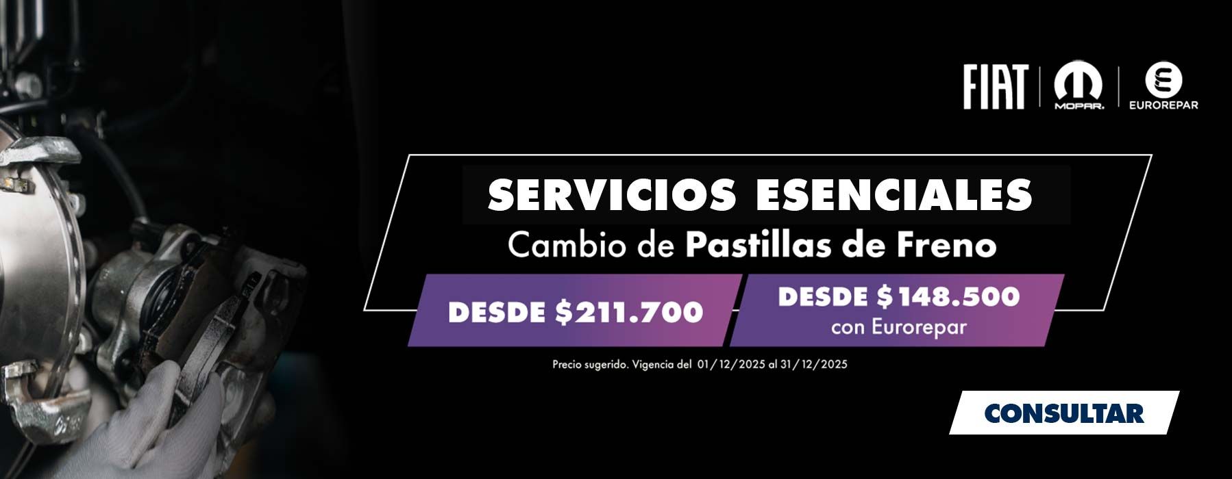 Cambio de pastillas de frenos para tu fiat